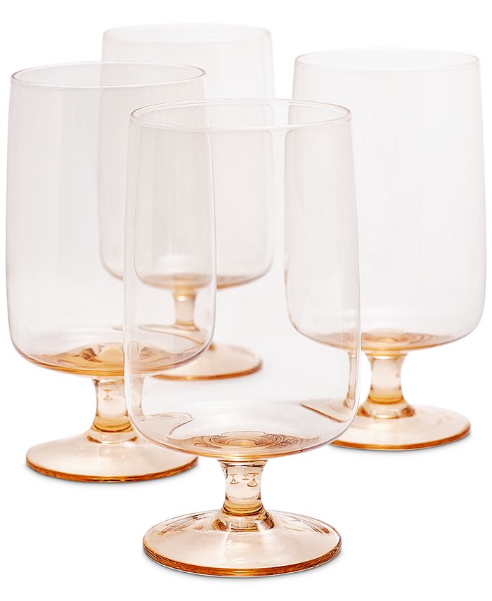 Oake Stackable Water Glasses, Set of 4, Created for Macy's - Amber