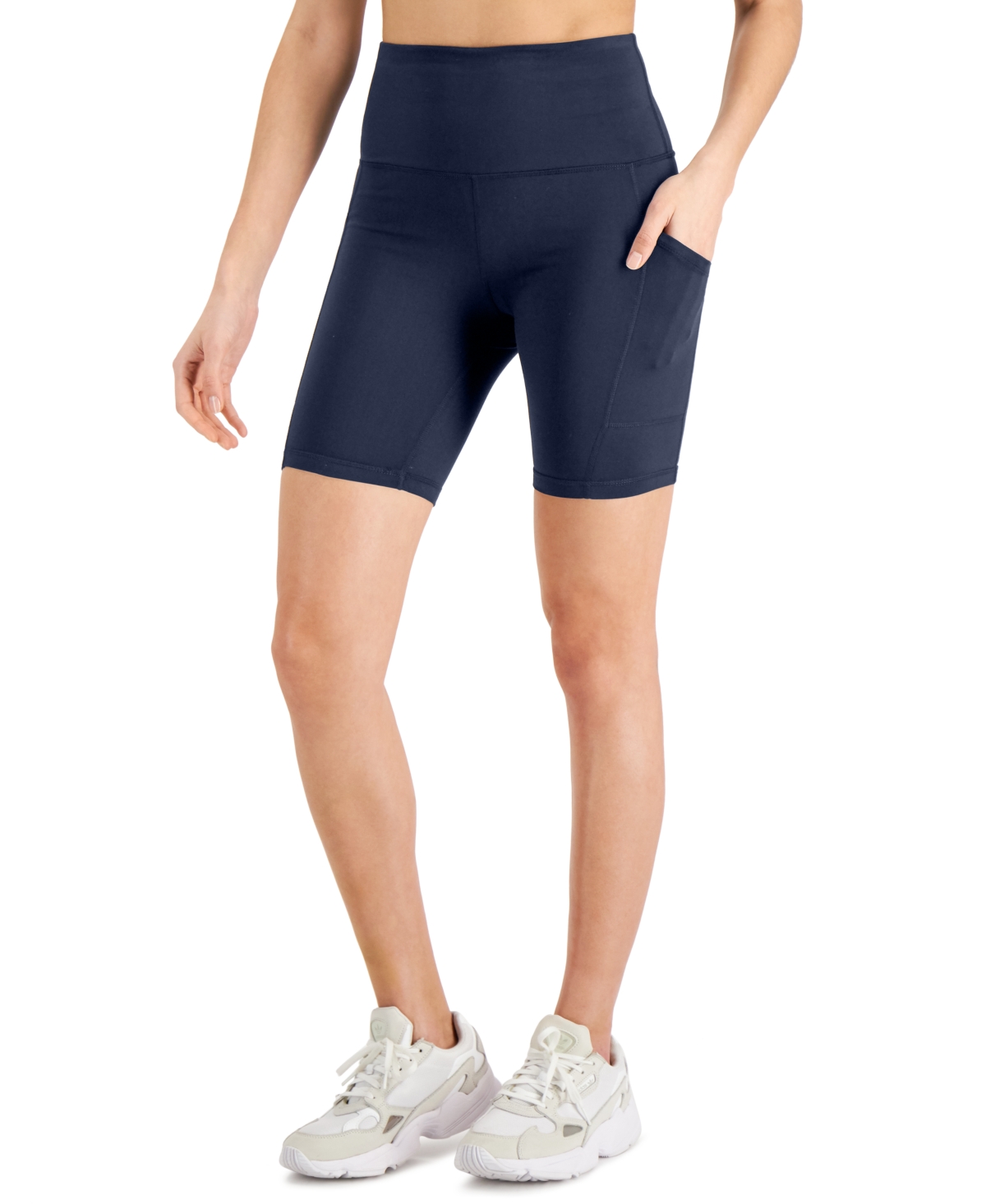 Women's Compression 7" Bike Shorts, Created for Macy's - Indigo Sea