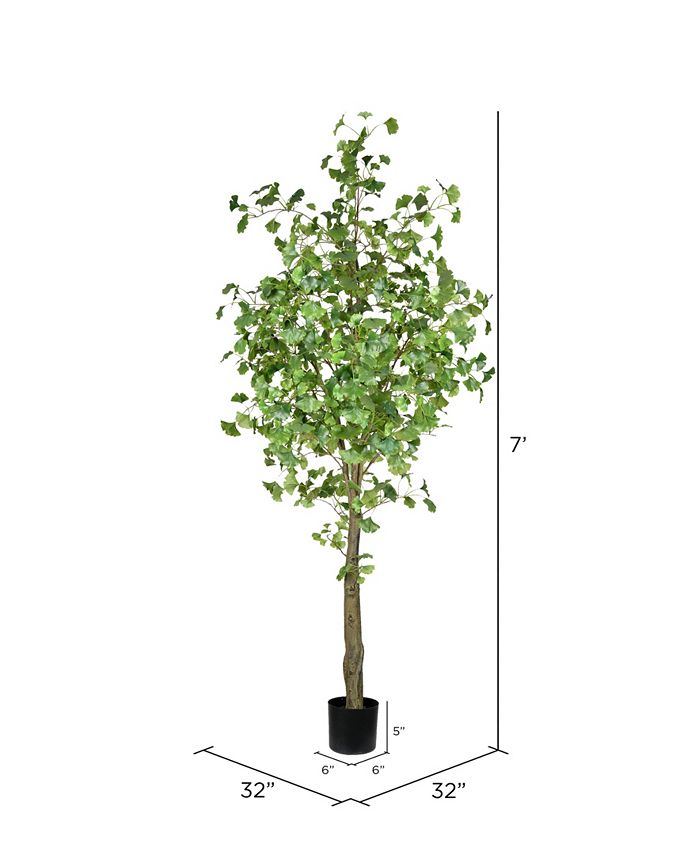 Vickerman 7' Artificial Potted Ginkgo Tree Macy's