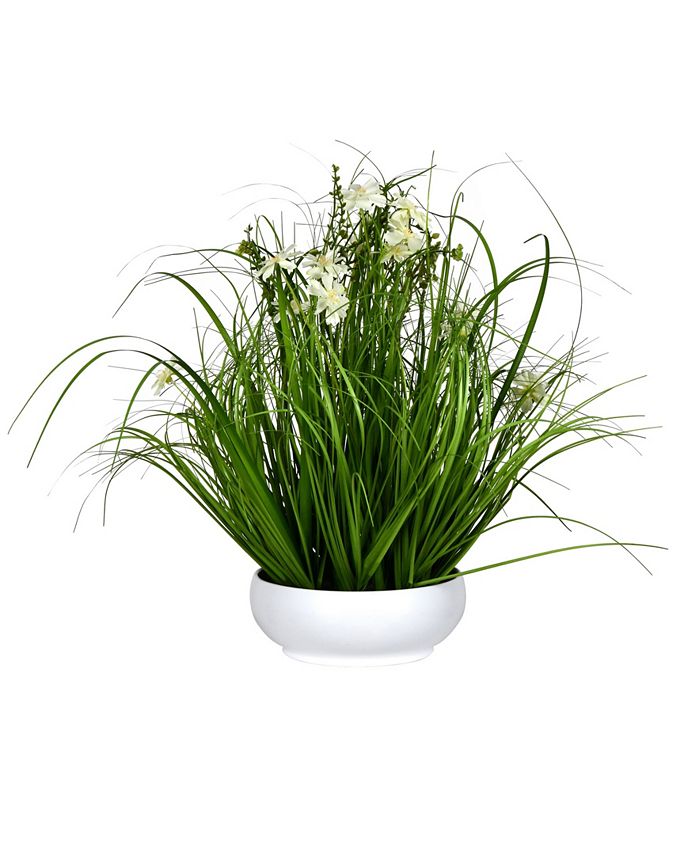 Vickerman 21" Artificial Potted Cosmos and Grass Macy's