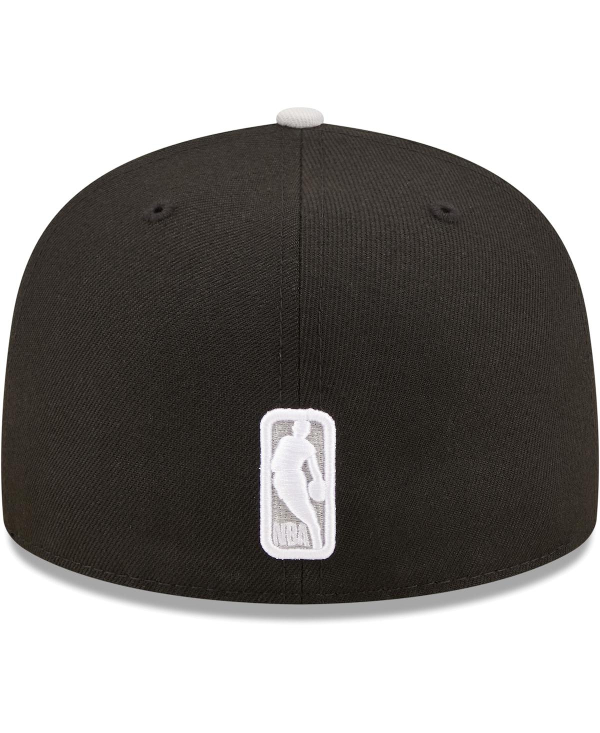 Shop New Era Men's  Black And Gray Philadelphia 76ers Two-tone Color Pack 59fifty Fitted Hat In Black,gray