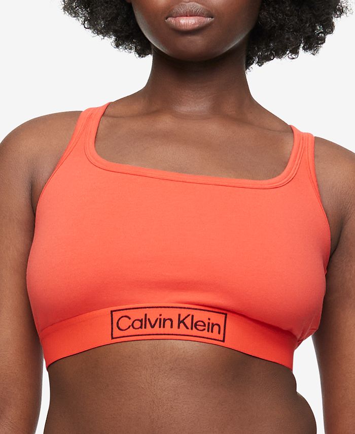 Calvin Klein Womens Reimagined Heritage Jacquard Logo Unlined Racerback  Bralette