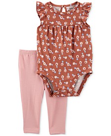Baby Girls 2-Pc. Floral-Print Bodysuit & Pants Set