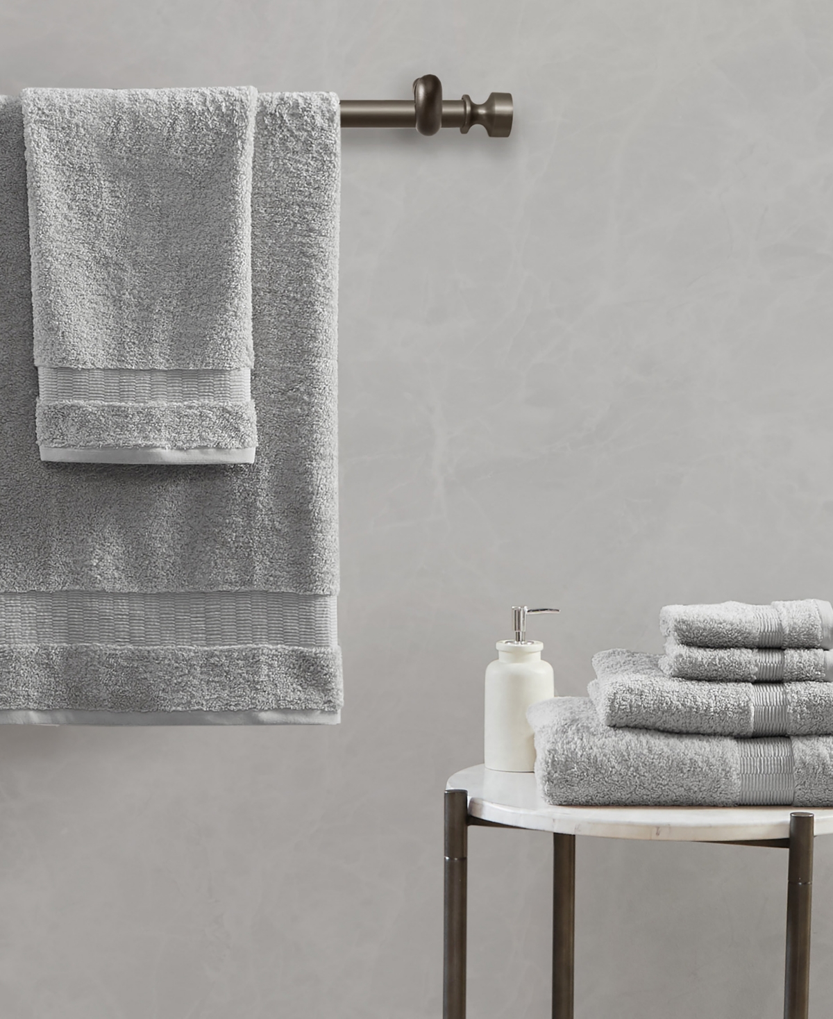 Madison Park Luxor Egyptian Cotton 6-pc. Bath Towel Set Bedding In Gray