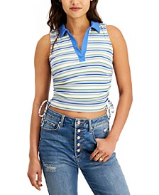 Juniors' Ruched Polo Tank Top 