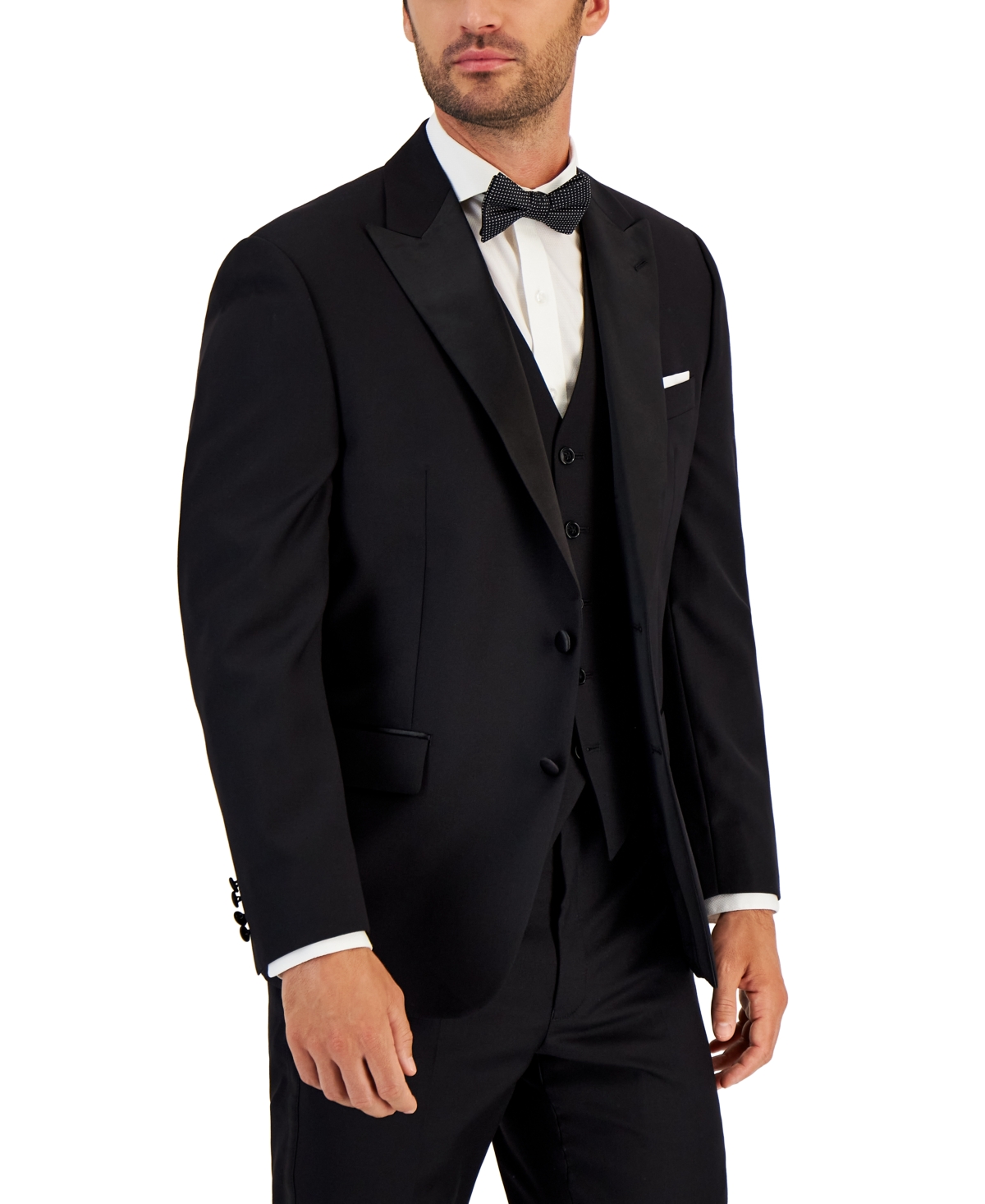 New Gold Black Lapel Tuxedos Coat Jacket Men's Suit Slim Fit 40r 42r 44r 46r 46l 