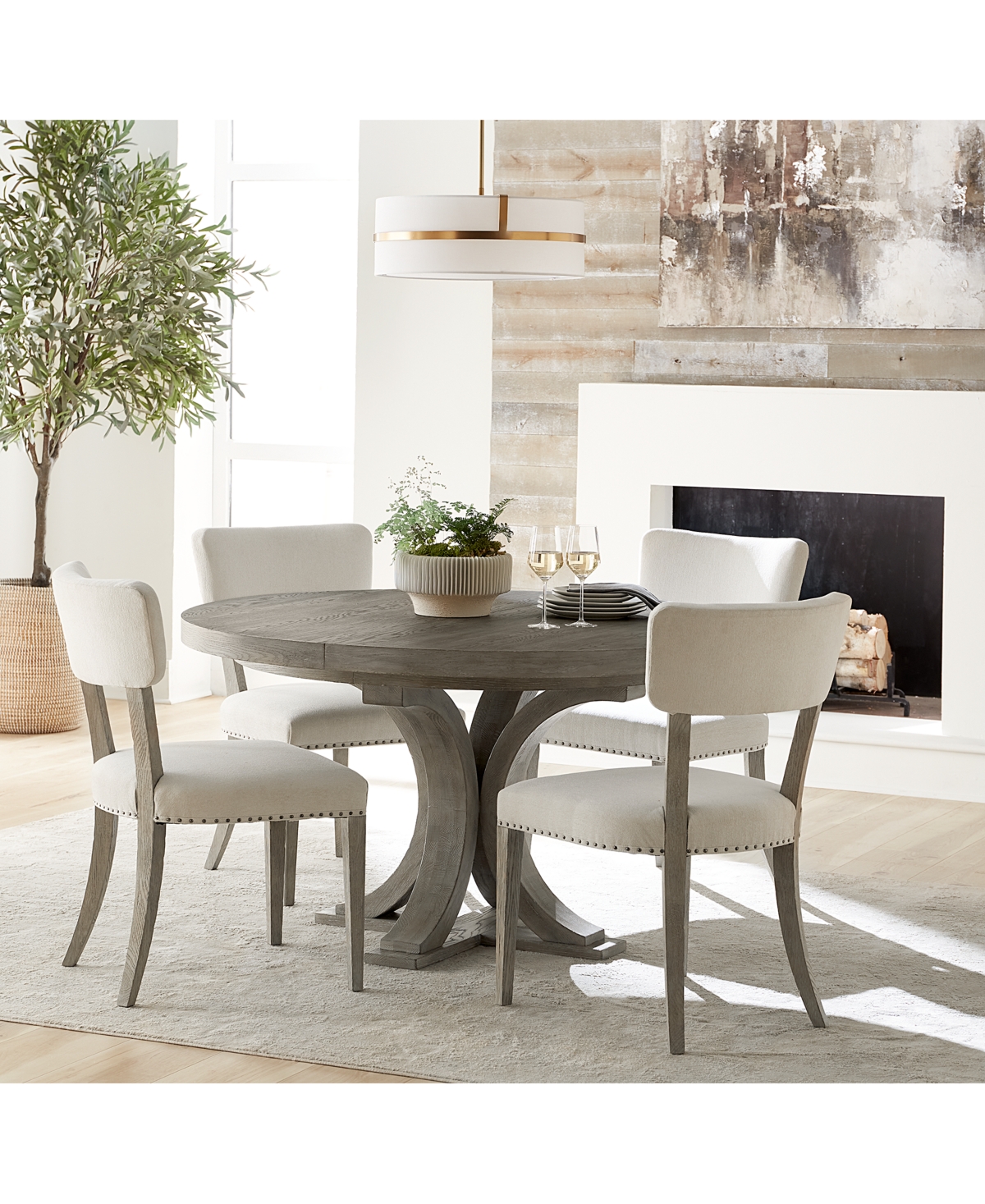 13039161 Albion 5-pc. Dining Set (Round Table and 4 Side Ch sku 13039161