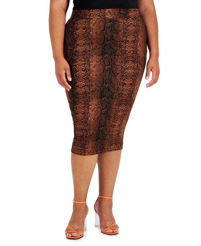 Plus size animal outlet print pencil skirt