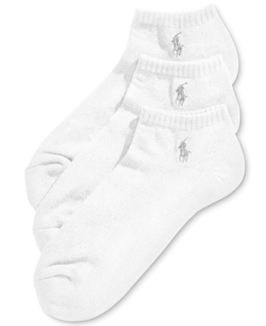 image of Ralph Lauren Men-s Socks, Athletic No-Show 3 Pack