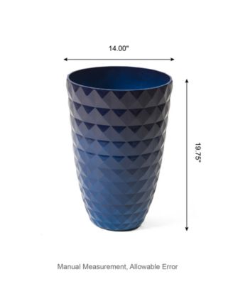 Oversized Faux Ceramic Textured Tall Pot Planter, Set of 2