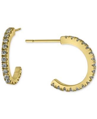 Giani Bernini - Cubic Zirconia Small Half Hoop Earrings, 0.55"