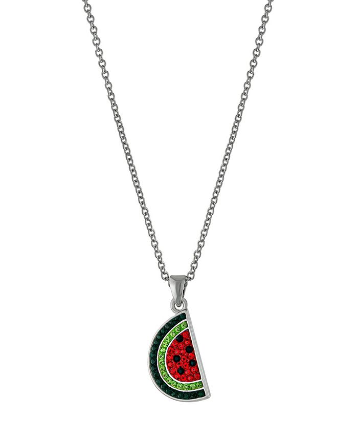 Macy's Women's Crystal Watermelon Pendant Necklace - Macy's