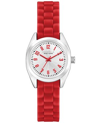 Caravelle New York by Bulova Women's Red Silicone Strap Watch 19mm ...