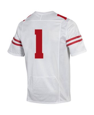 Men's #1 Wisconsin Badgers Replica Football Jersey