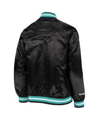 Big Boys Black Vancouver Grizzlies Hardwood Classics Satin Raglan Full-Snap Jacket