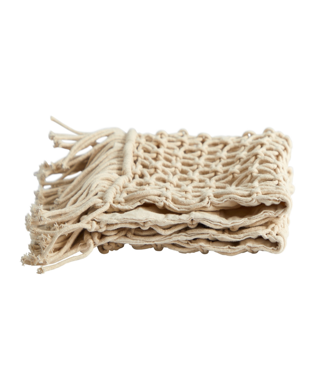 Boho Fringed Woven Macrame Decorative Pillow Cover,