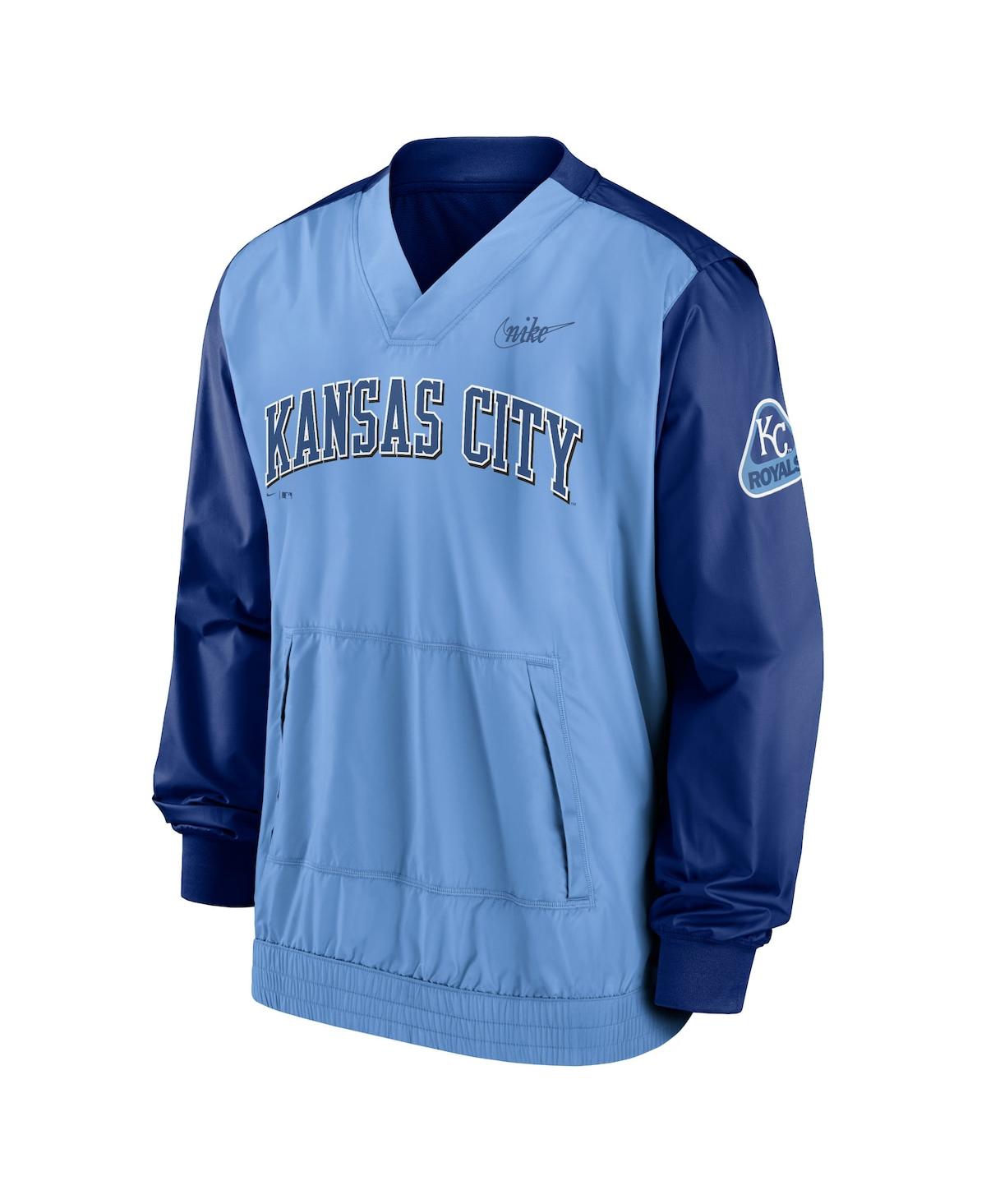 Men's Nikeand Royal Kansas City Royals Cooperstown Collection V-Neck Pullover Jacket - Light Blue, Royal