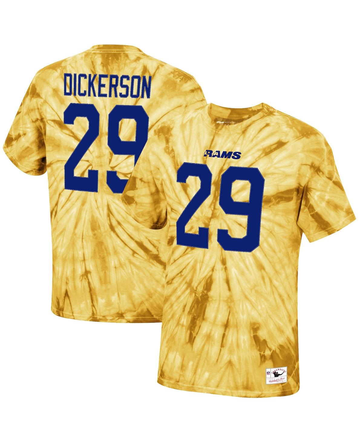 Shop Mitchell & Ness Men's  Eric Dickerson Gold Los Angeles Rams Tie-dye Retired Player Name And Number T-