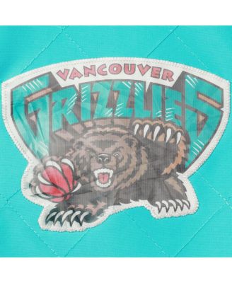 Men's Vancouver Grizzlies Turquoise Hardwood Classics 75th Anniversary Authentic Warmup Full-Snap Jacket