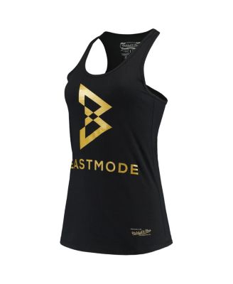 Women's Black Beast Mode Collegiate Logo Racerback Scoop Neck Tank Top