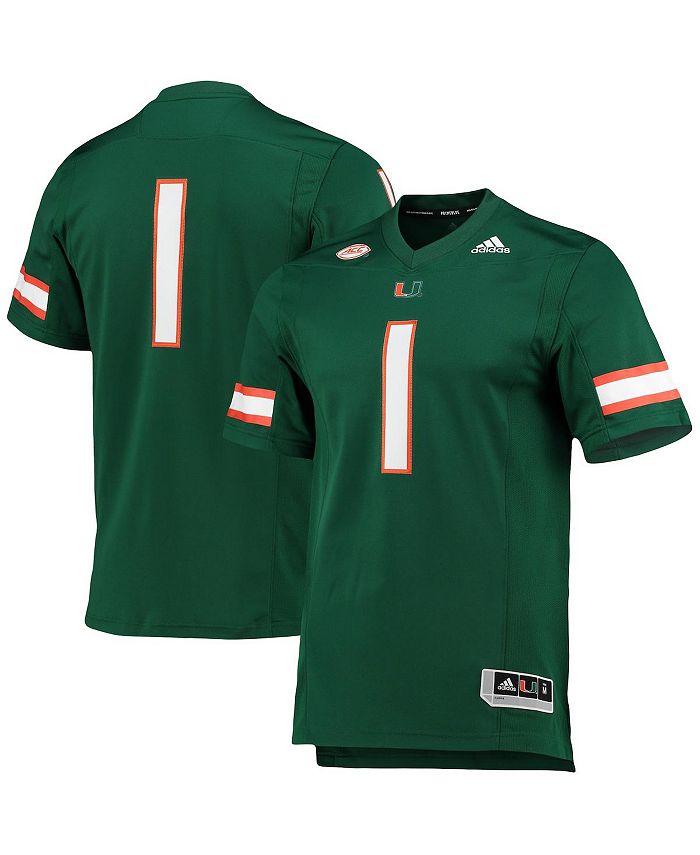 Men's adidas #1 White Miami Hurricanes Team Premier Football Jersey