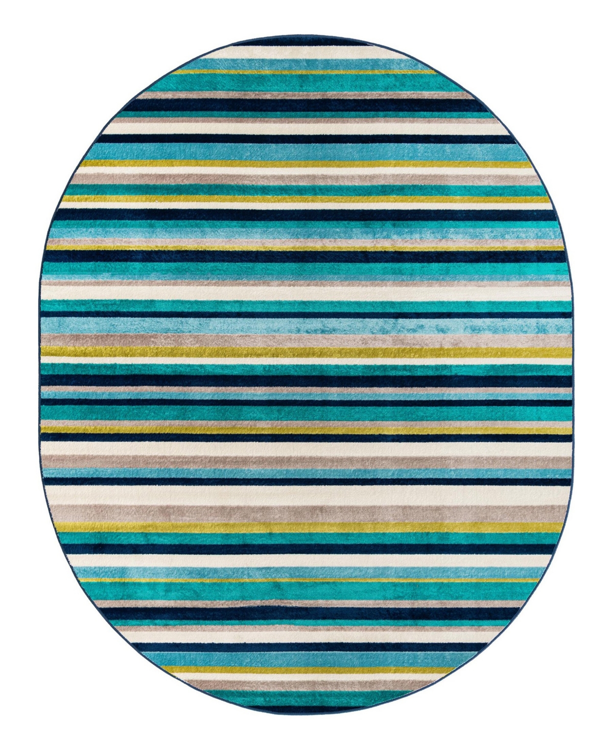 Bayshore Home Closeout!  Camelia Cam-07 7'10" X 10' Oval Area Rug In Teal
