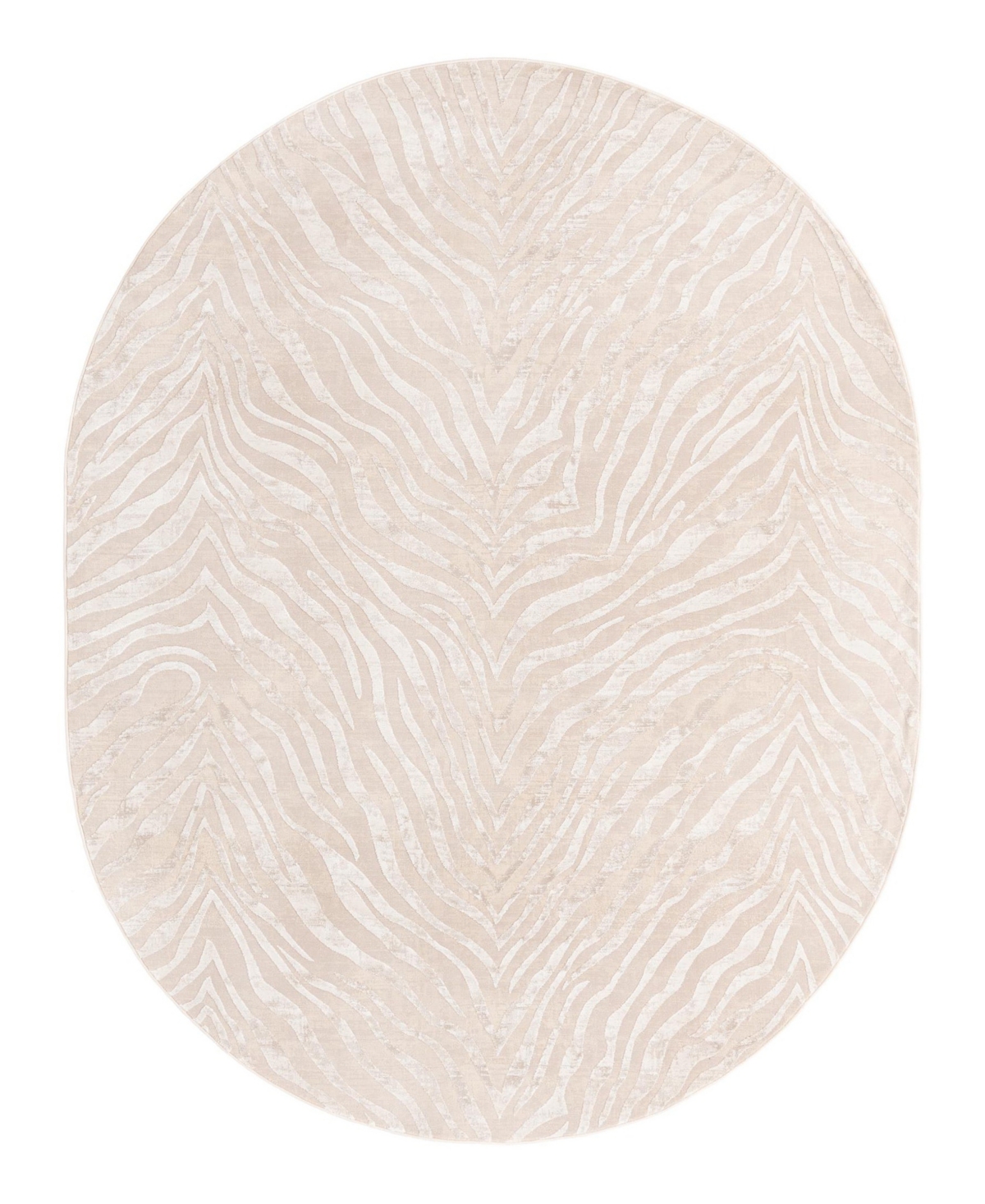 Bayshore Home Islin ISL07 7'10in x 10' Oval Area Rug - Ivory