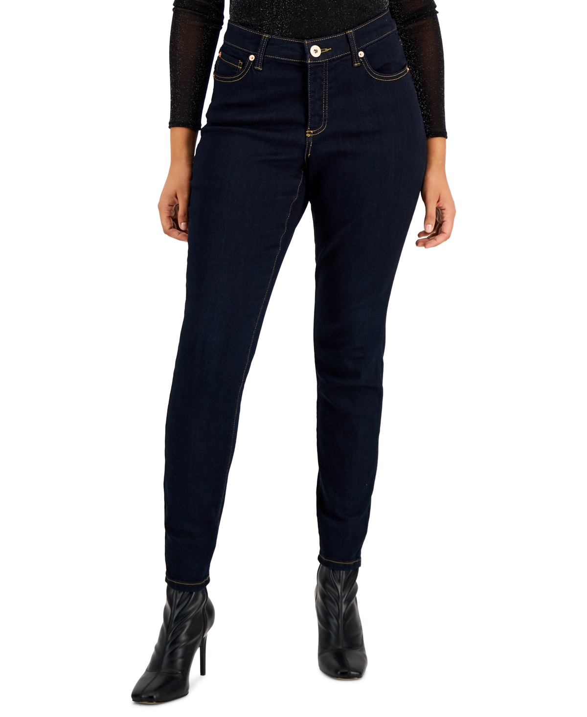  Inc International Concepts Women's Curvy Mid Rise Skinny Jeans, Created for Macy's