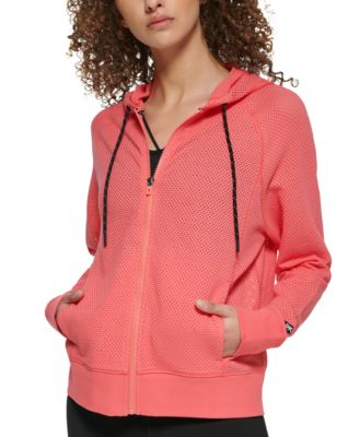 DKNY - Sprint Mesh Relaxed Full-Zip Hoodie