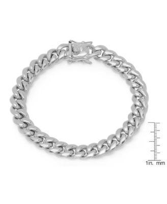 Men's Stainless Steel Miami Cuban Chain Link Style Bracelet with 10mm Box Clasp Bracelet