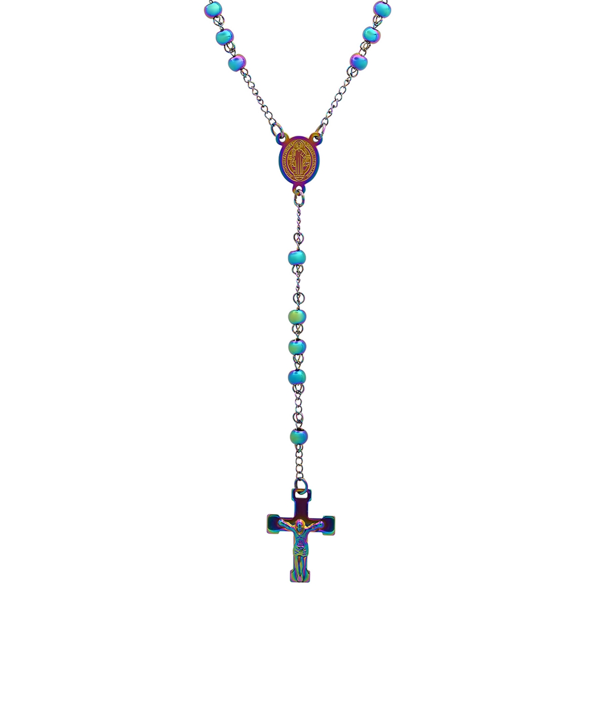Men's Ion Plating Stainless Steel Rosary Necklaces - Multi