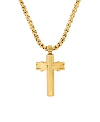 Men's 18k Gold Plated Stainless Steel Cross Pendant