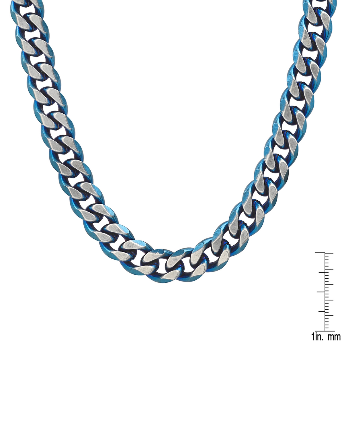 Steeltime Men's Stainless Steel Ion Plating Cuban Link Chain Necklace In Metallic