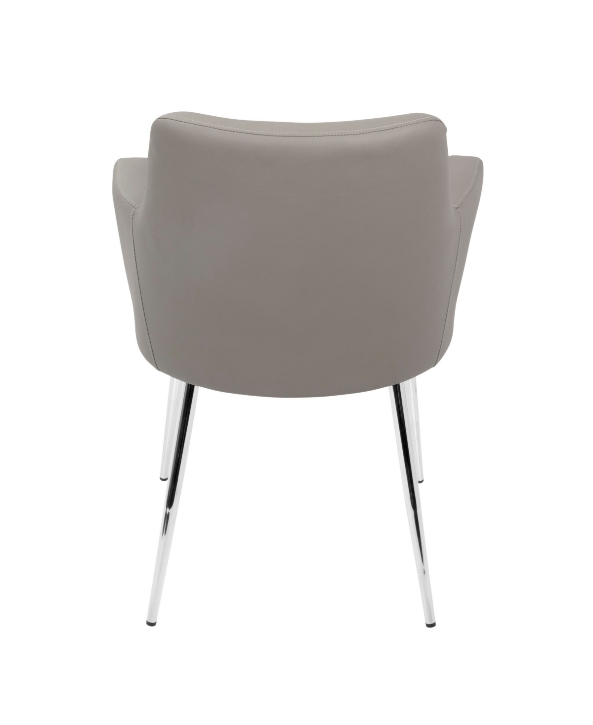 Lumisource Andrew Contemporary Dining Accent Chair, 2 Piece Set - Chrome