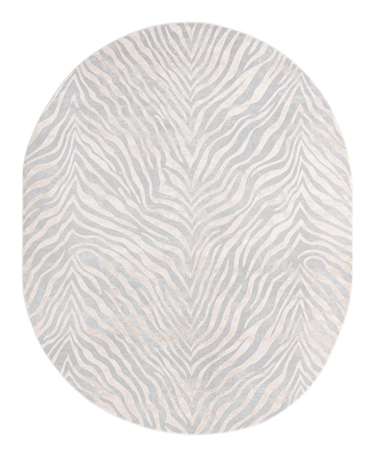 Bayshore Home Islin ISL07 7'10in x 10' Oval Area Rug - Gray