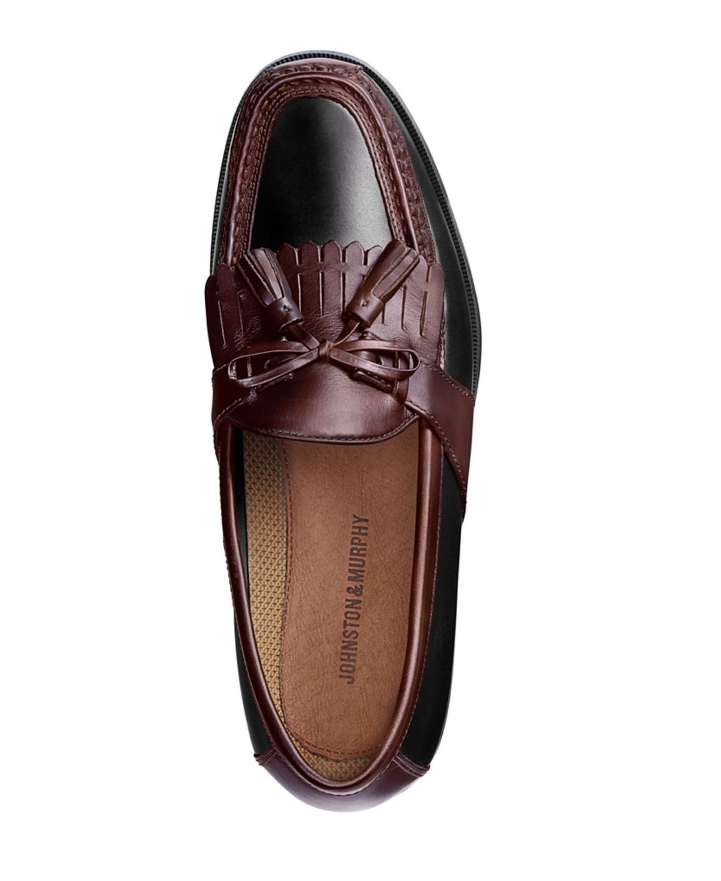 Мужские туфли Johnston & Murphy Aragon II Kiltie Tassel Loafer, цвет: Чёрный / Каштановый — фото 2