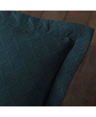 100% Cotton Basketweave Matelasse All-Season 3-piece Coverlet Set, Full