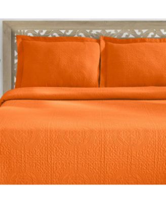 100% Cotton Fleur De Lis Medallion All-Season 2-Piece Coverlet Set, Twin