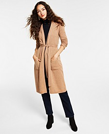 Women's 100% Cashmere Belted Cardigan, Regular & Petite, Created for Macy's