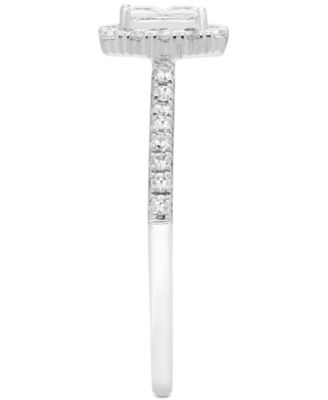 Diamond Princess Halo Engagement Ring (1/2 ct. t.w.) in 14k White Gold