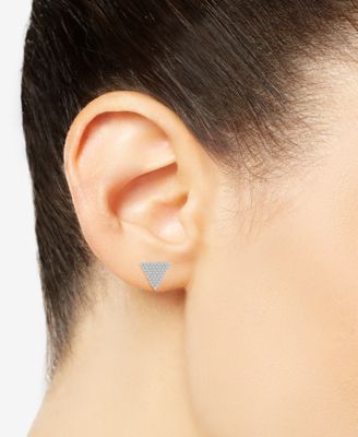 Diamond Triangle Stud Earrings (1/4 ct. tw) in 14k White Gold, Created for Macy's