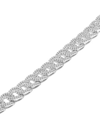 Diamond Large Link Bolo Bracelet (1/2 ct. t.w.) in Sterling Silver or 14k Gold-Plated Sterling Silver, Created for Macy's