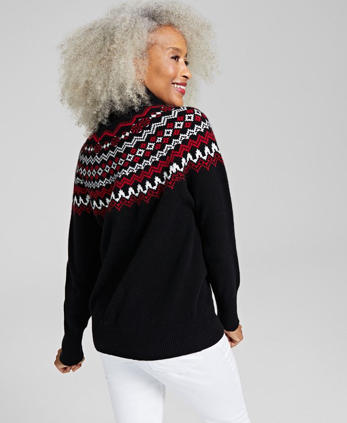 Charter Club Women's 100 Cashmere Fair Isle Sweater, Created for Macy's & Reviews Sweaters