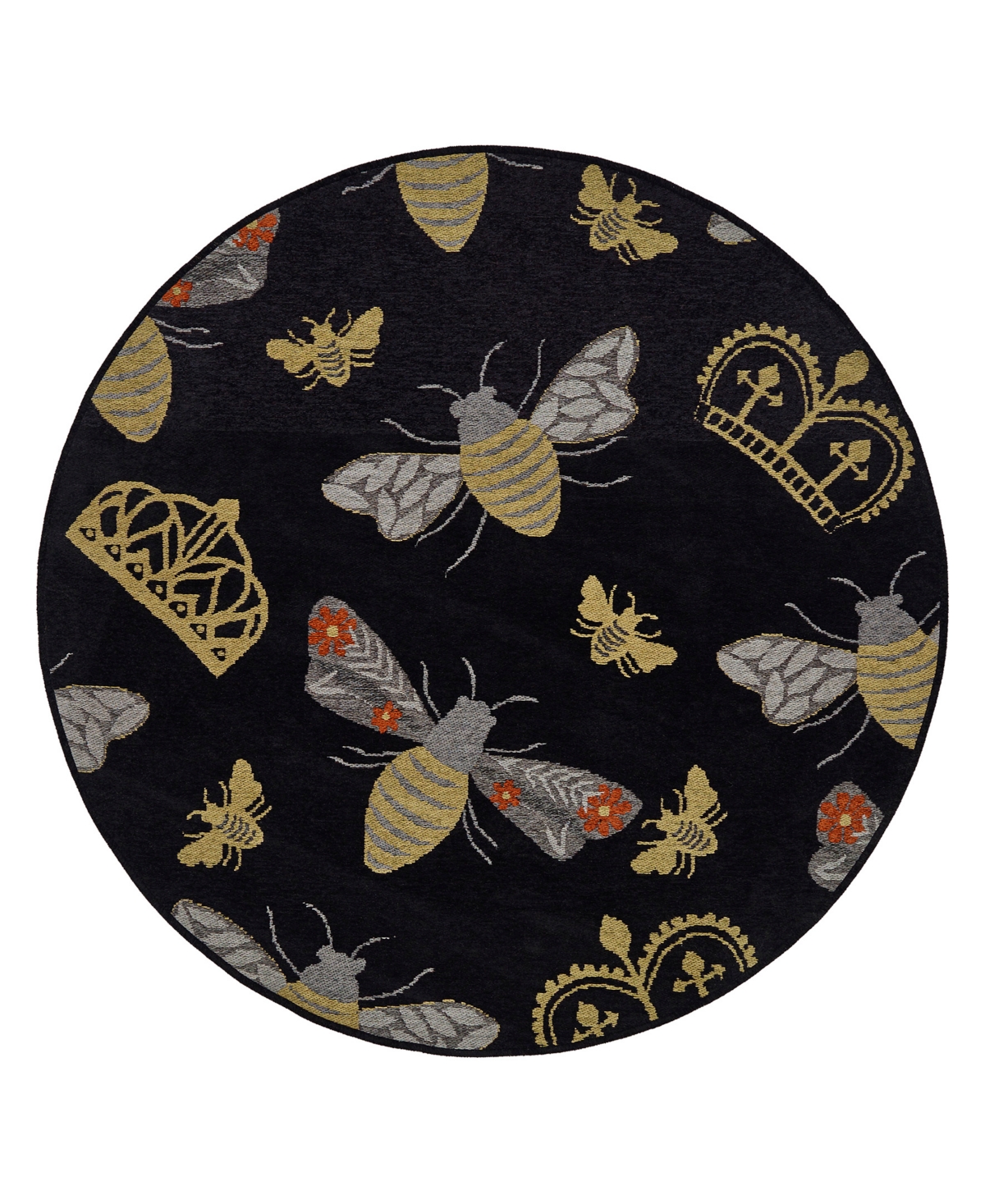 Hilary Farr Critter Comforts Hcc02-79 5' X 5' Round Area Rug In Black