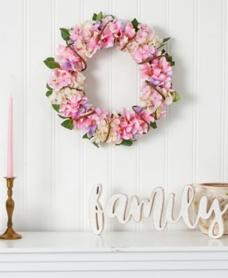 Hydrangea Artificial Wreath, 16"