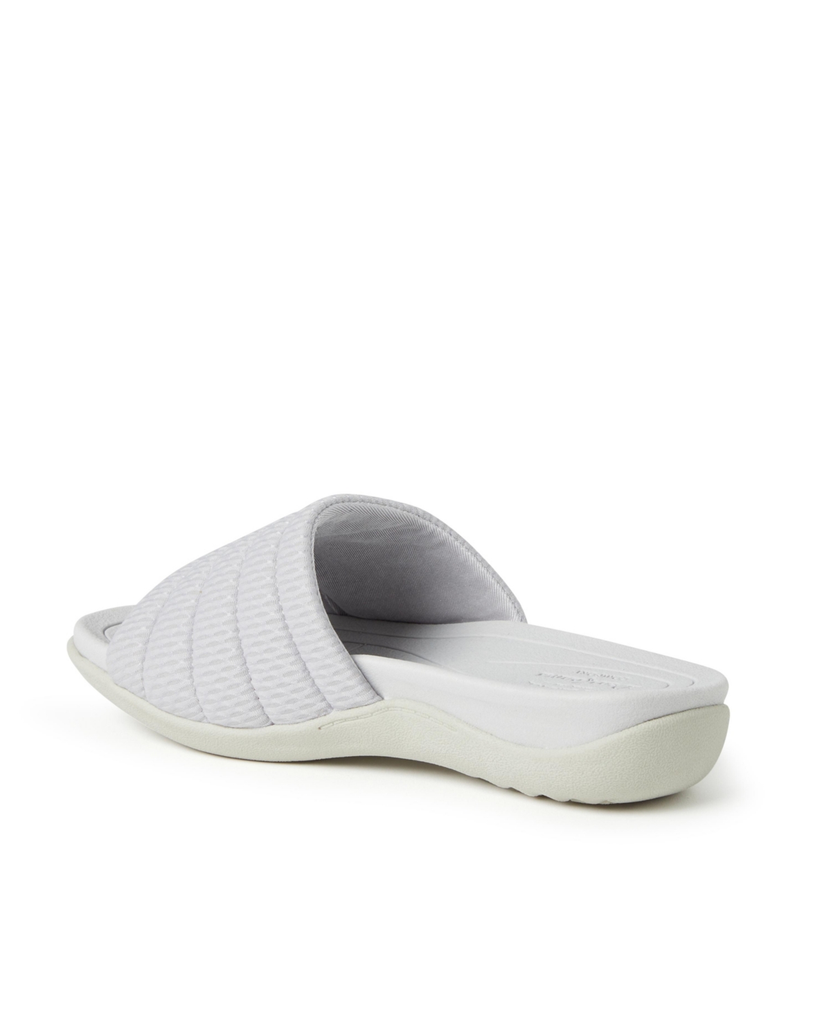 Dearfoams Womens Low Foam Slide Sandal - Silver-Tone