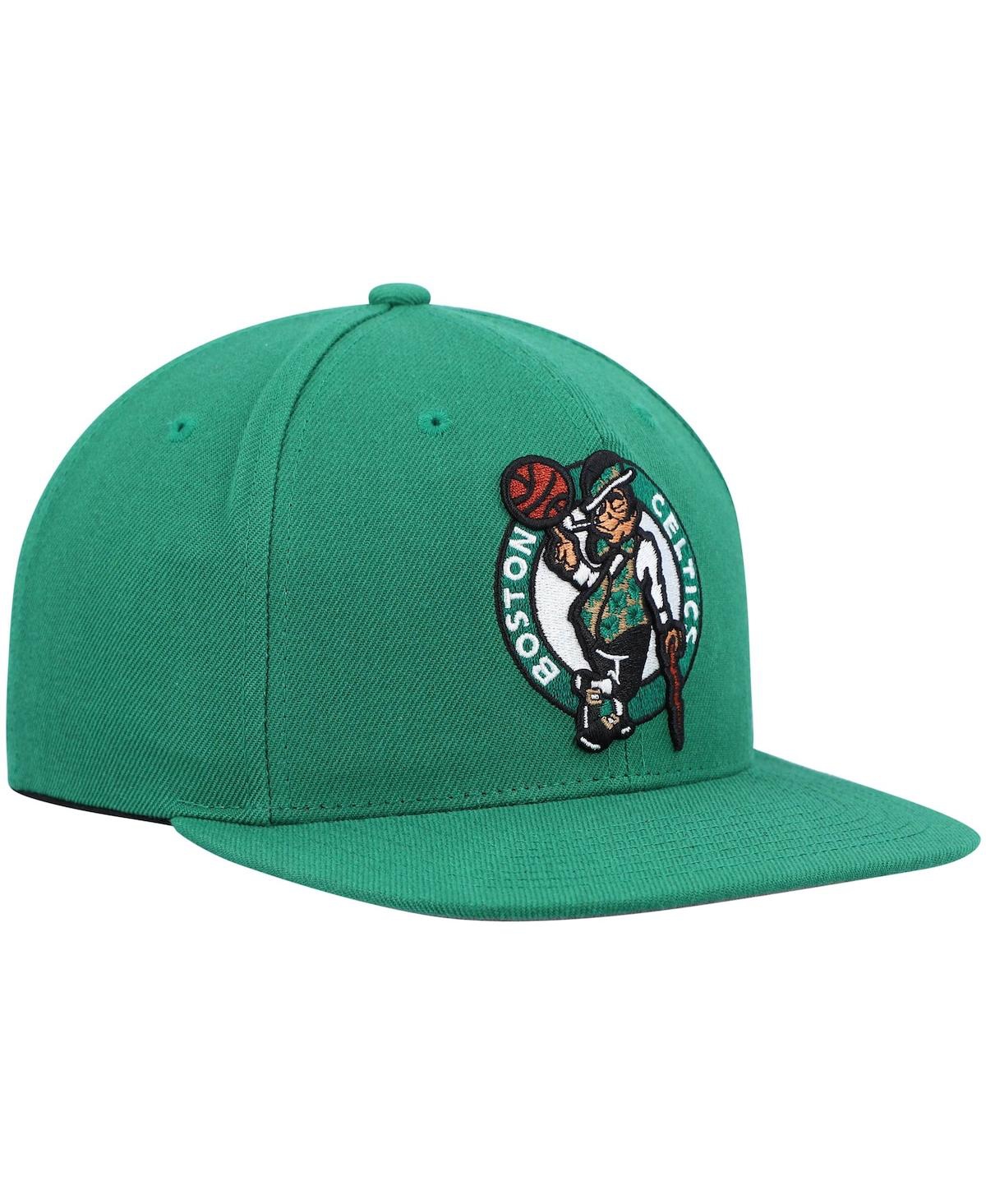 Shop Mitchell & Ness Men's  Kelly Green Boston Celtics Ground 2.0 Snapback Hat