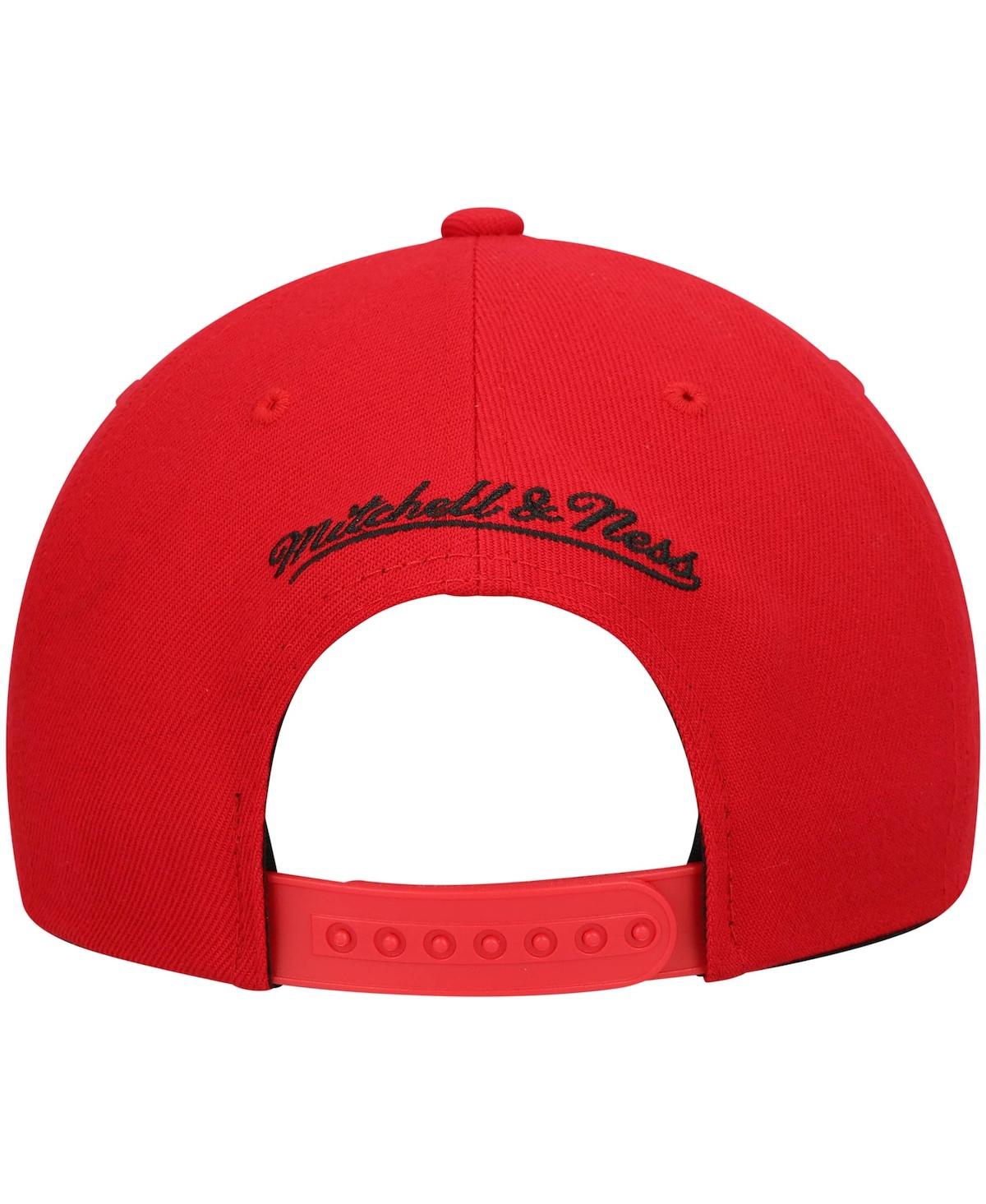 Mitchell & Ness Men's  Red, Black Atlanta Hawks Mvp Team Two-tone 2.0 Stretch-snapback Hat In Red,black