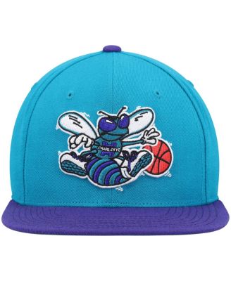 Mitchell & Ness Men's Teal and Purple Charlotte Hornets Hardwood Classics Team Two-Tone 2.0 Snapback Hat