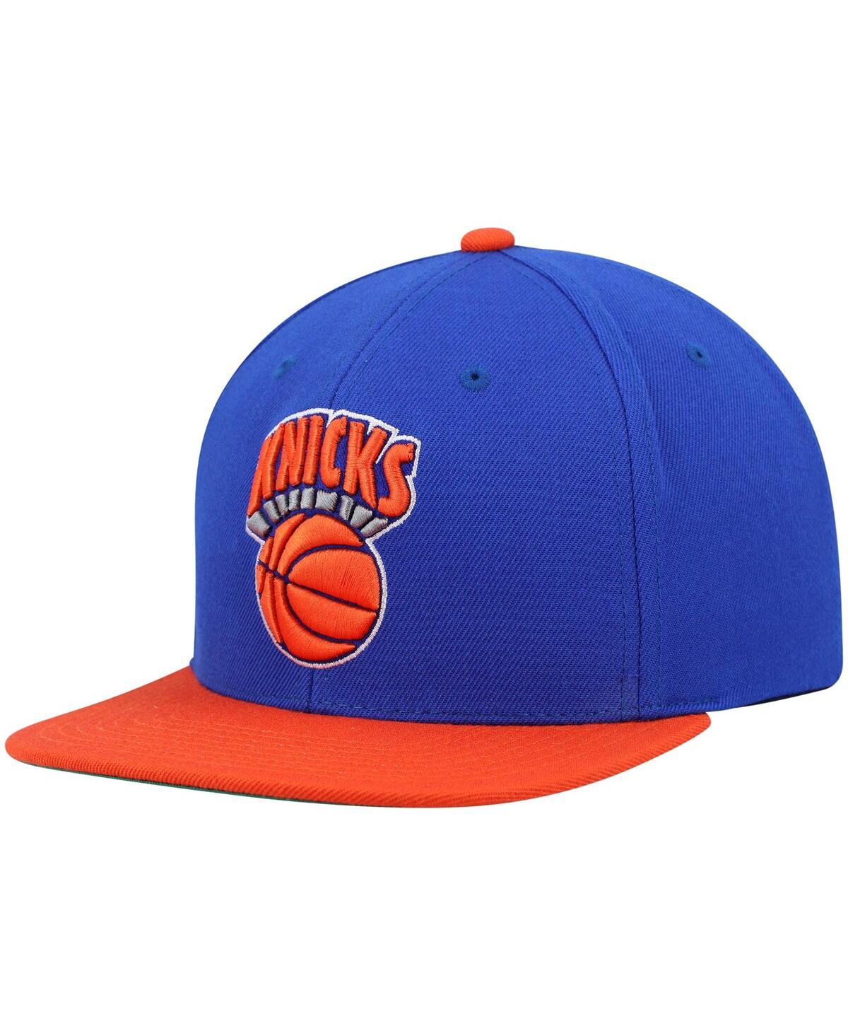 Mitchell & Ness Men's  Blue And Orange New York Knicks Hardwood Classics Team Two-tone 2.0 Snapback H In Blue,orange